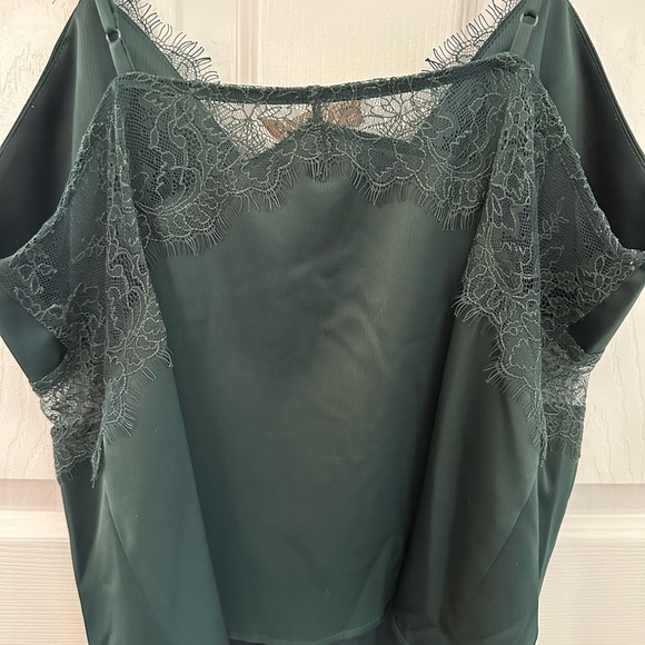 WAYF Dark Green Lace Trim Cami Top - Picture 7 of 7